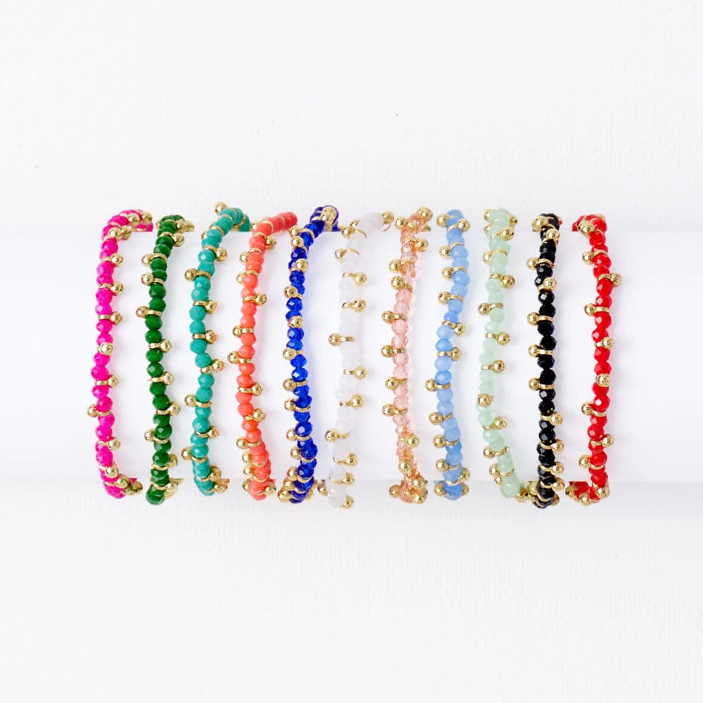Ashley Small Brass + Crystal Stretch Bracelet