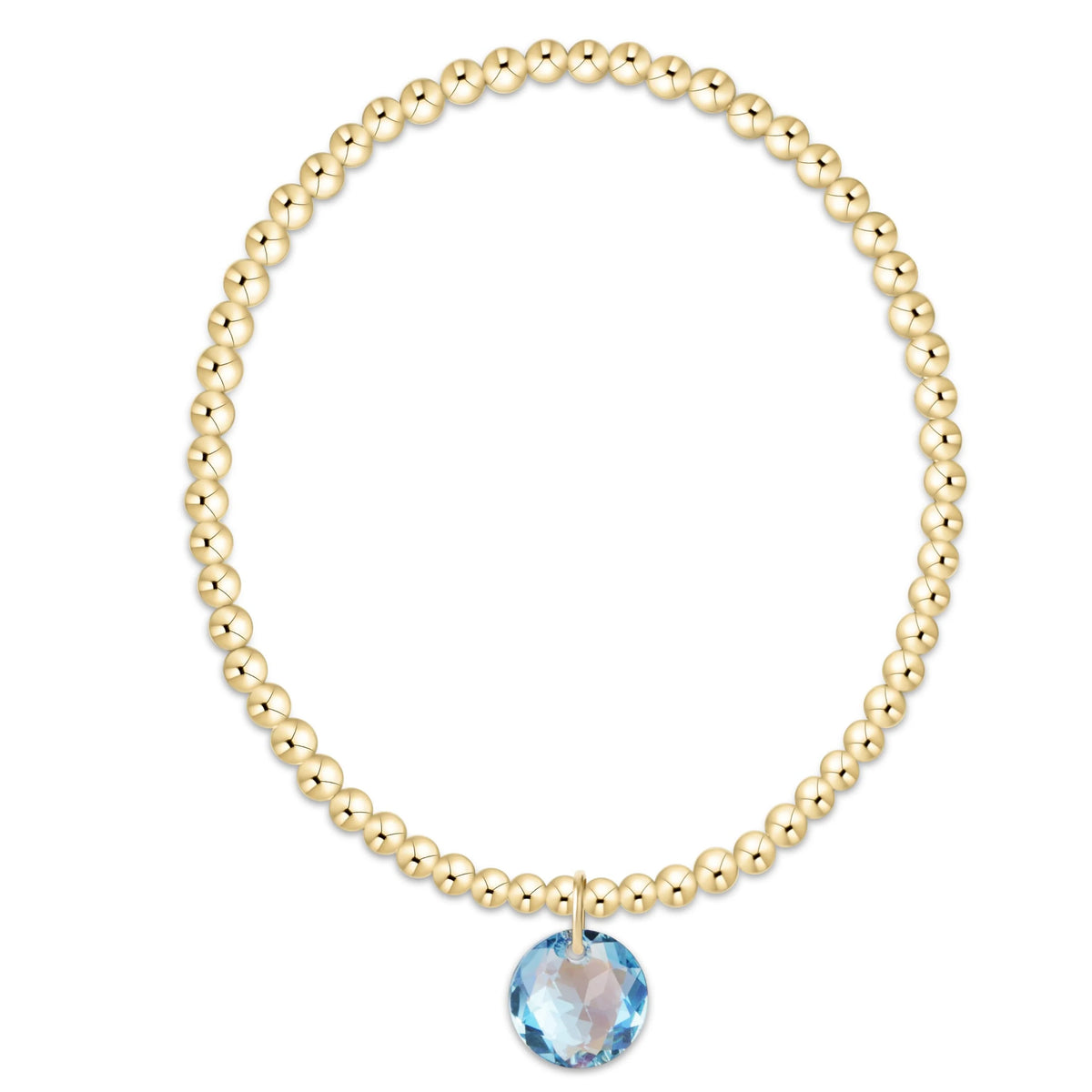 Classic Gold 3mm Bracelet - Reflection Small Charm