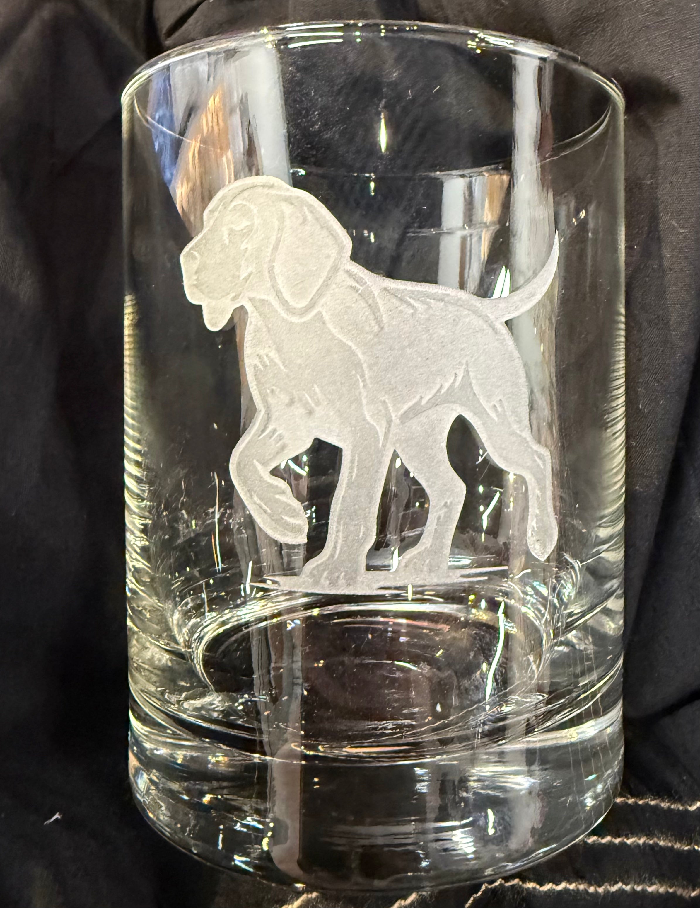 Coon Hound Double Old Fashion Glasses