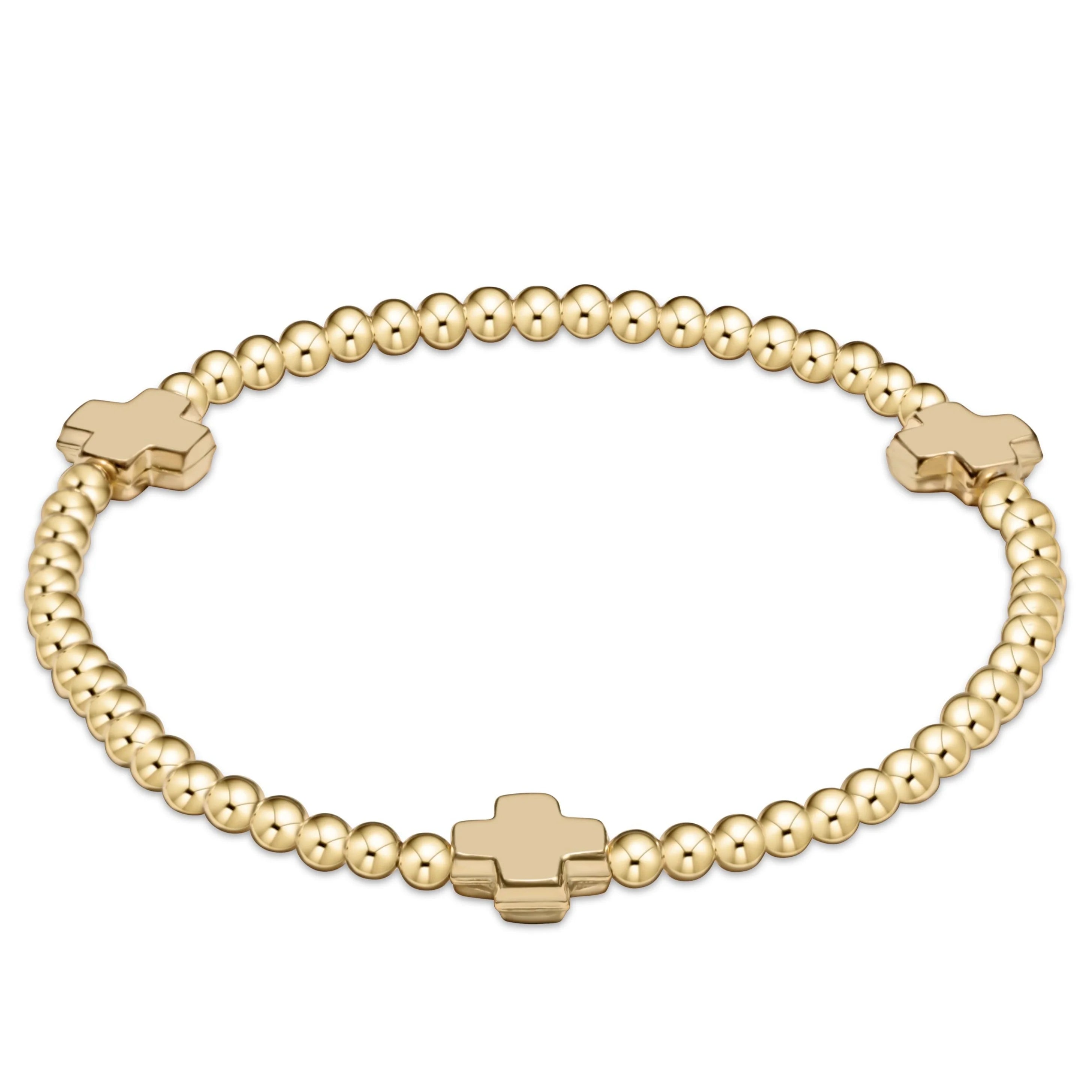 Signature Cross Gold Pattern 3mm Bracelet Gold