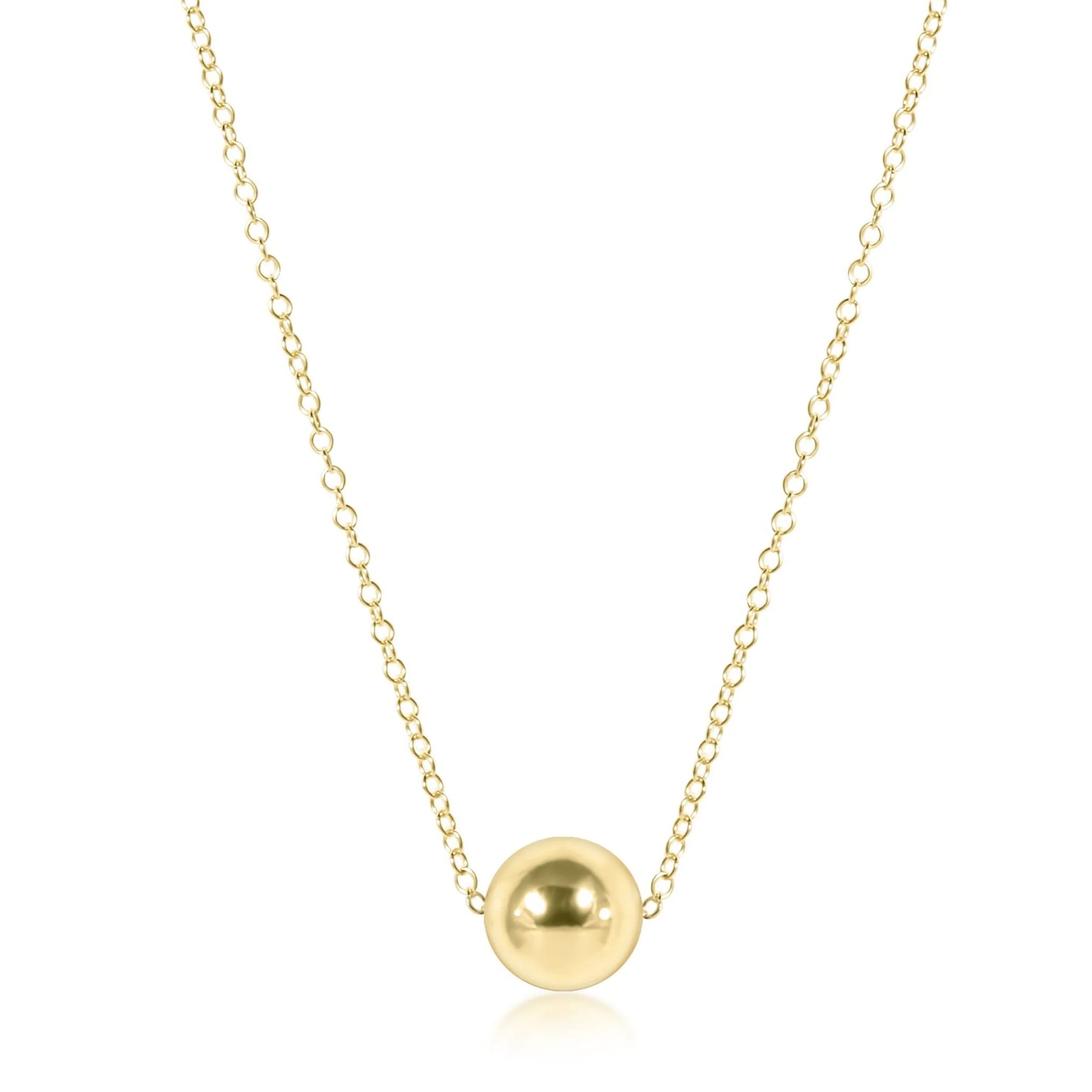 16" Necklace Gold - Classic Gold 8mm Charm