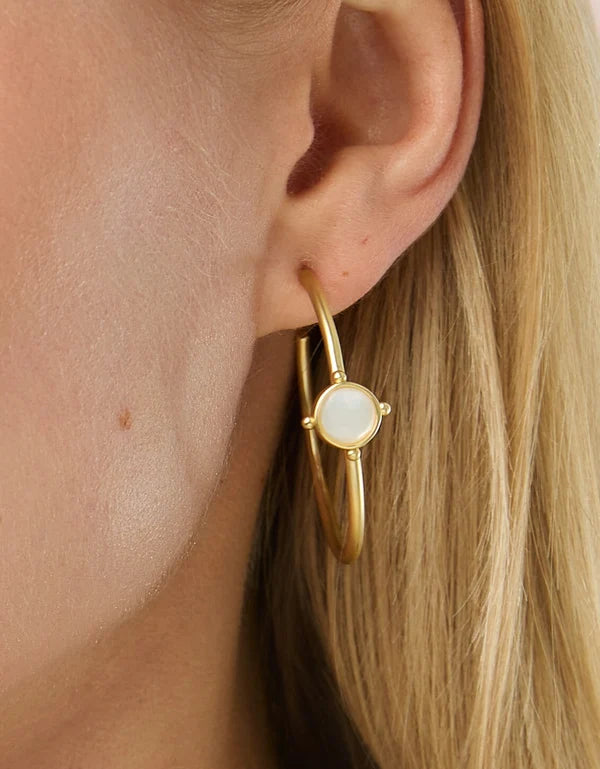 Barony 40mm Mother of Pearl Hoop Earrings