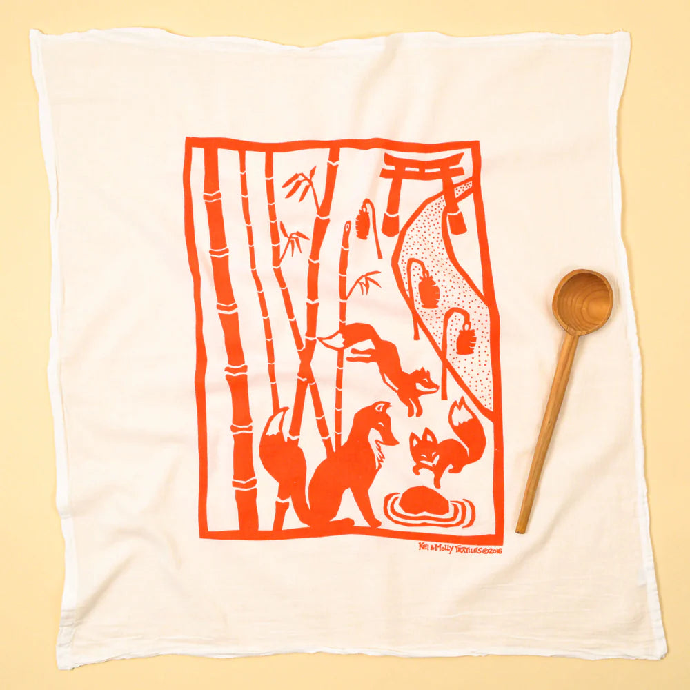 Kei & Molly || Flour Sack Towel - Foxes