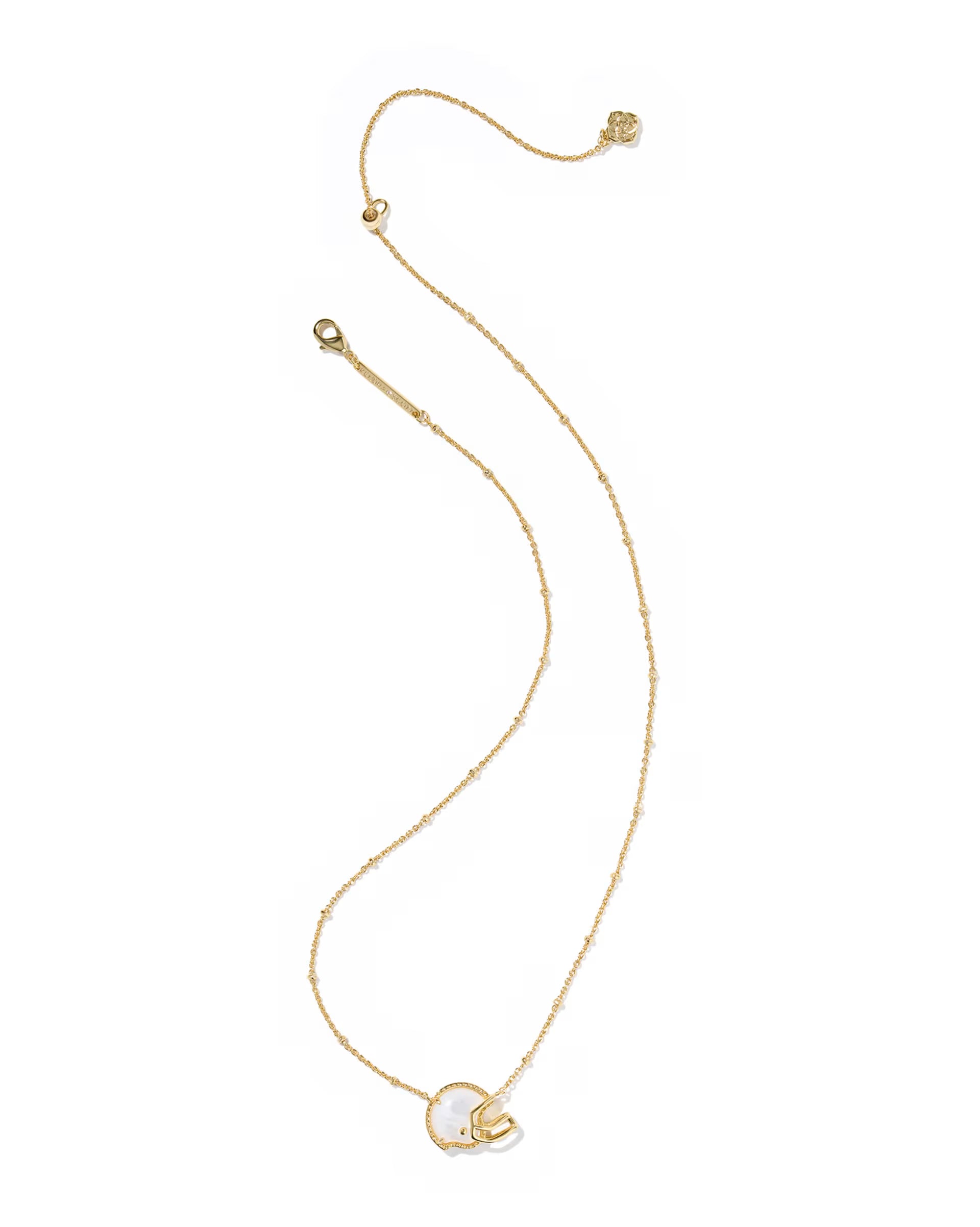 Kendra Scott | Football Helmet Short Gold Pendant Mother of Pearl