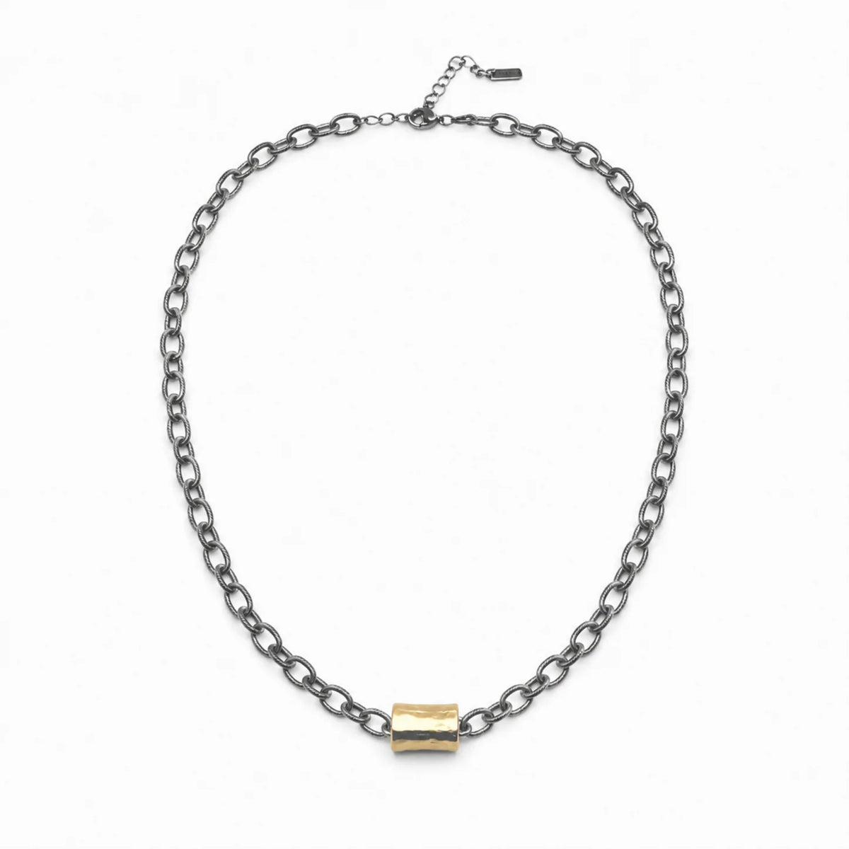 Allure Gold Barrel Mixed Metal Statement Necklace