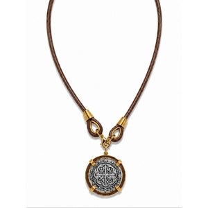 The Voyager Silver Coin Necklace on Cord