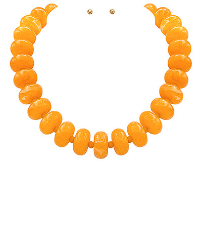 Big Orange Rondelle Necklace