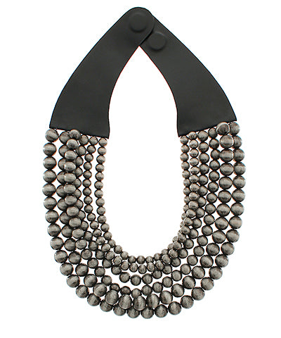 Sculpted Bead Collar Necklace