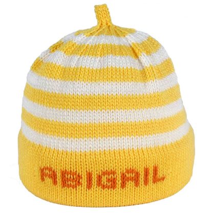 Personalized Baby Hand Knit Hat