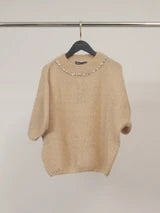 Cécile Mohair Sweater with Rhinestones