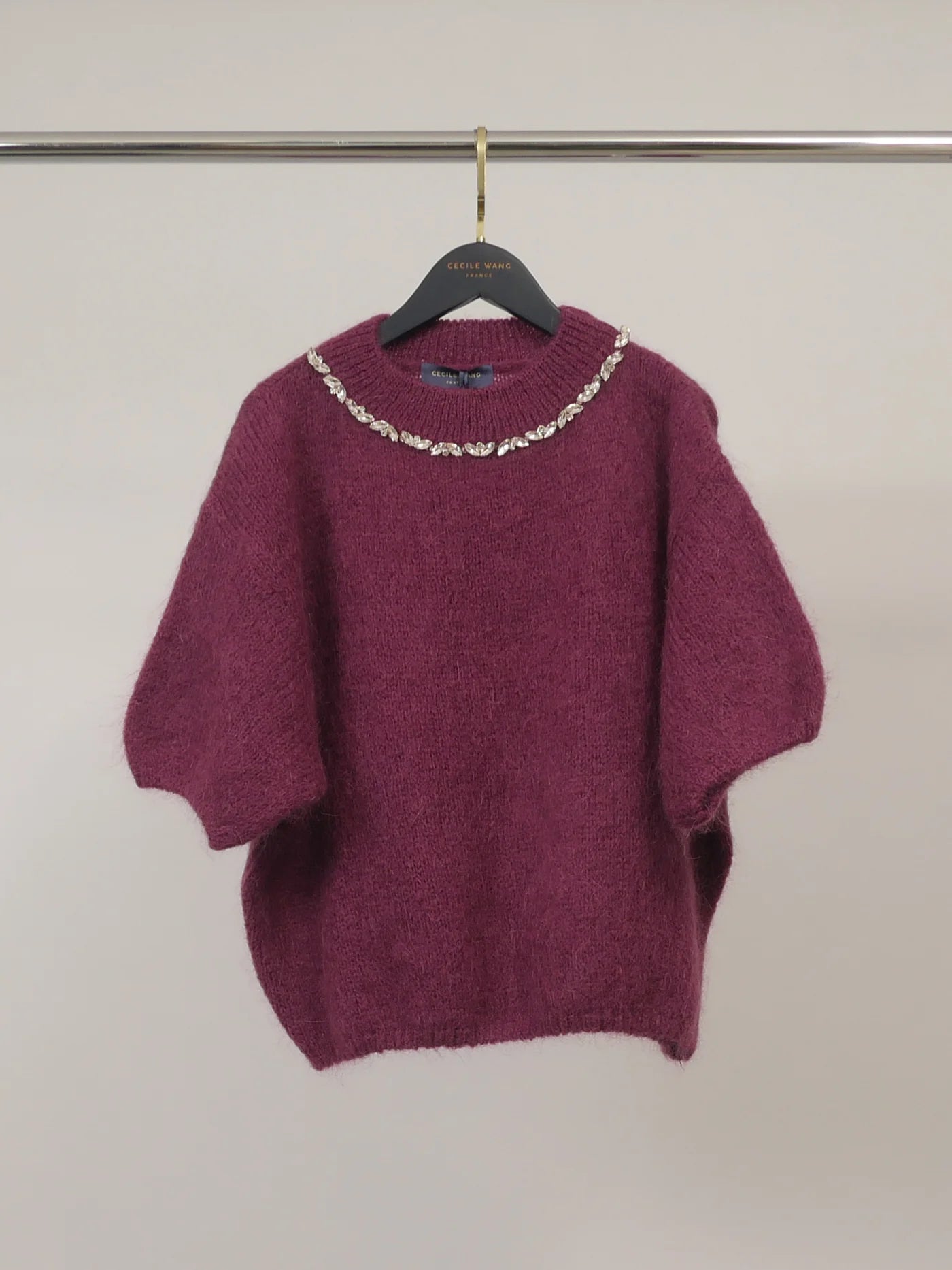 Cécile Mohair Sweater with Rhinestones