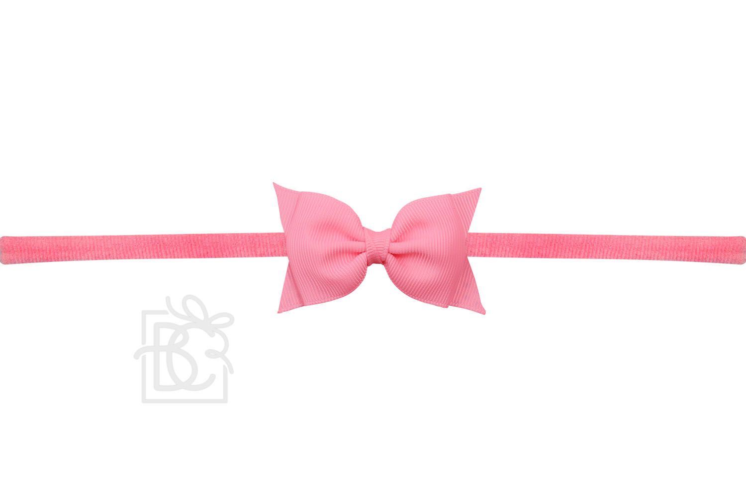 Pantyhose Headband with 2.5" Dainty Flat Grosgrain Bow