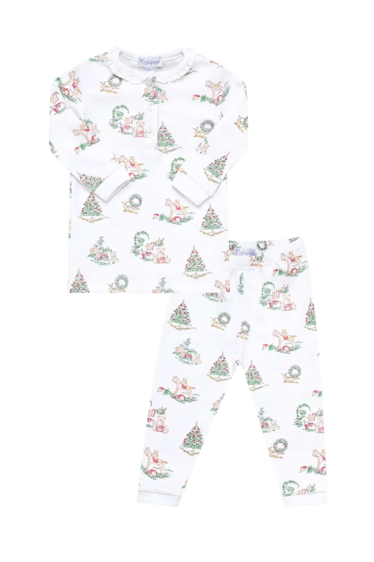 Nellapima | Girls Christmas Toile Pajamas