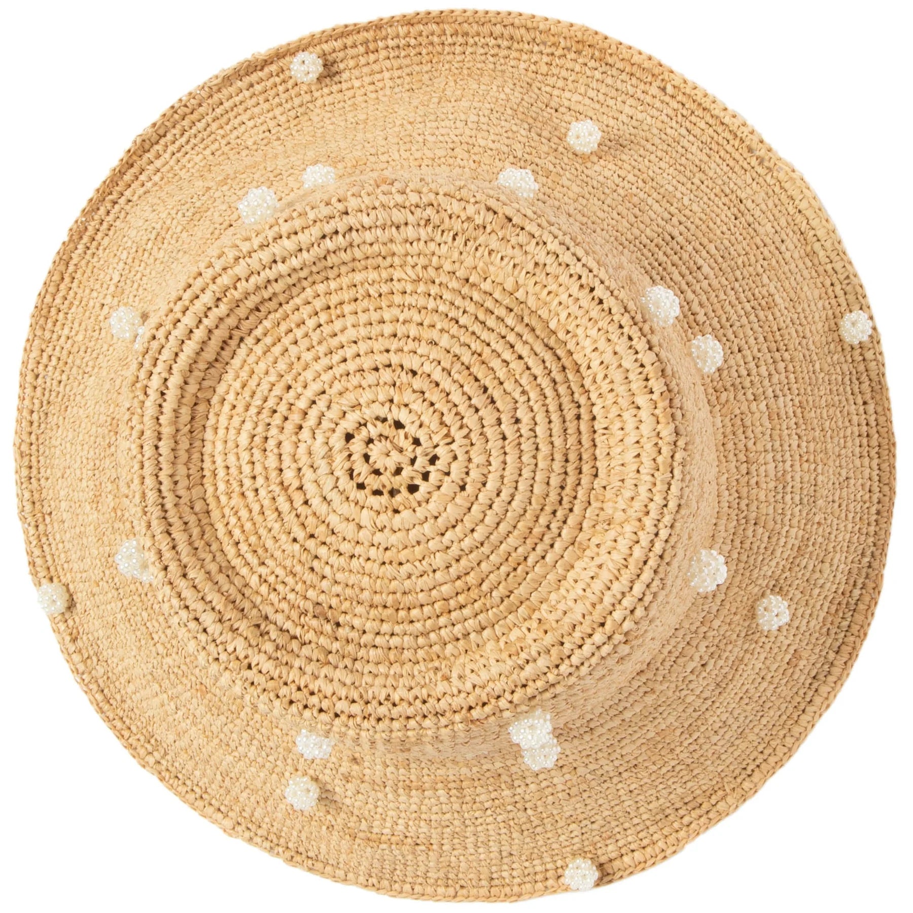 Perla - Women's Crochet Raffia Bell Hat w/ Pearl