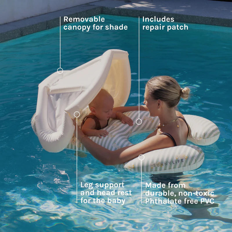 Float Together Baby Seat Duck Sage Stripe