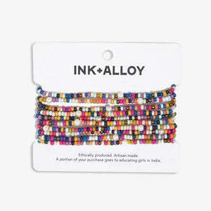 Sage Beaded 10 Strand Stretch Bracelets