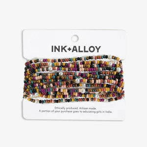 Sage Beaded 10 Strand Stretch Bracelets