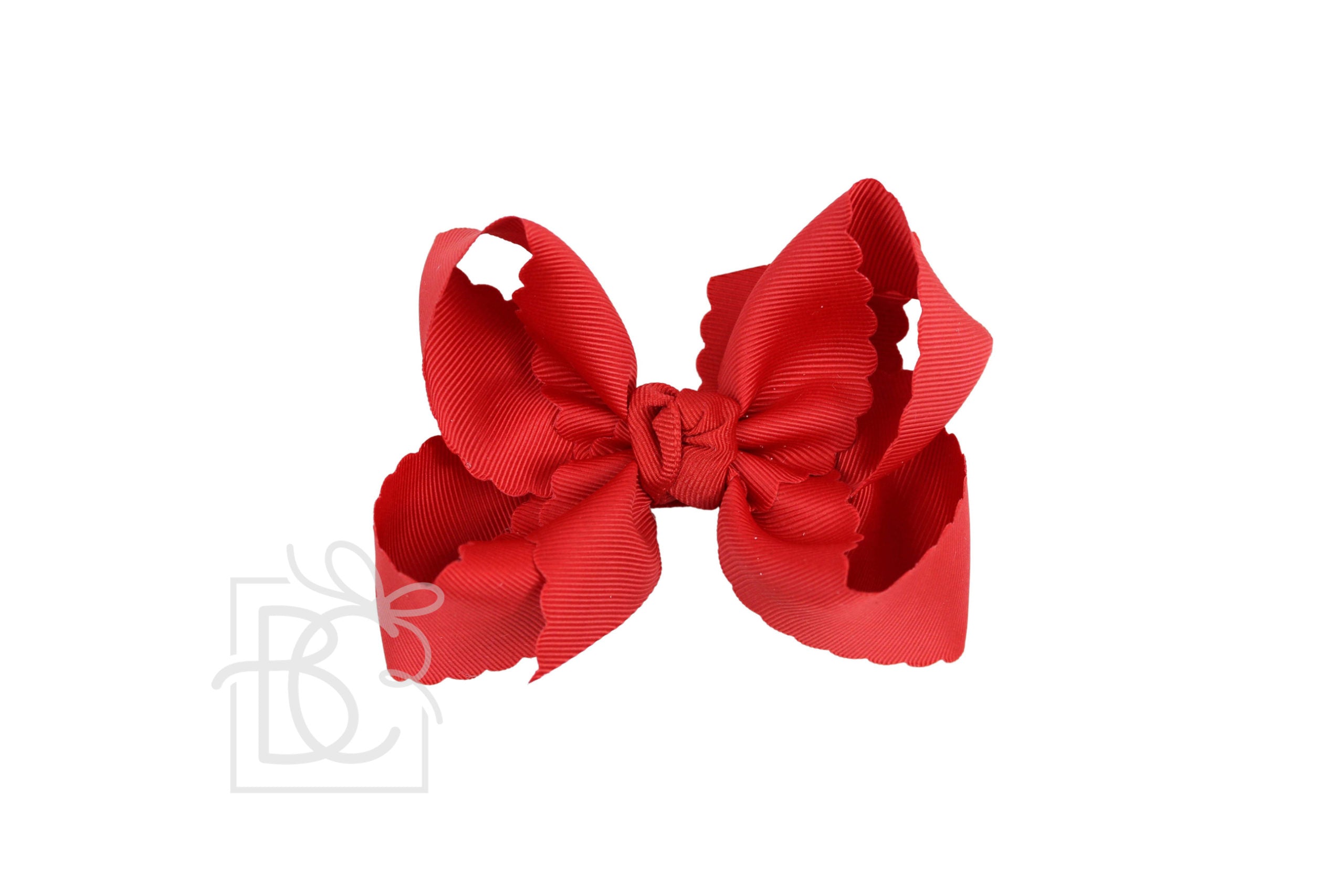 Scalloped Edge Ribbon Bow -4.5" Large