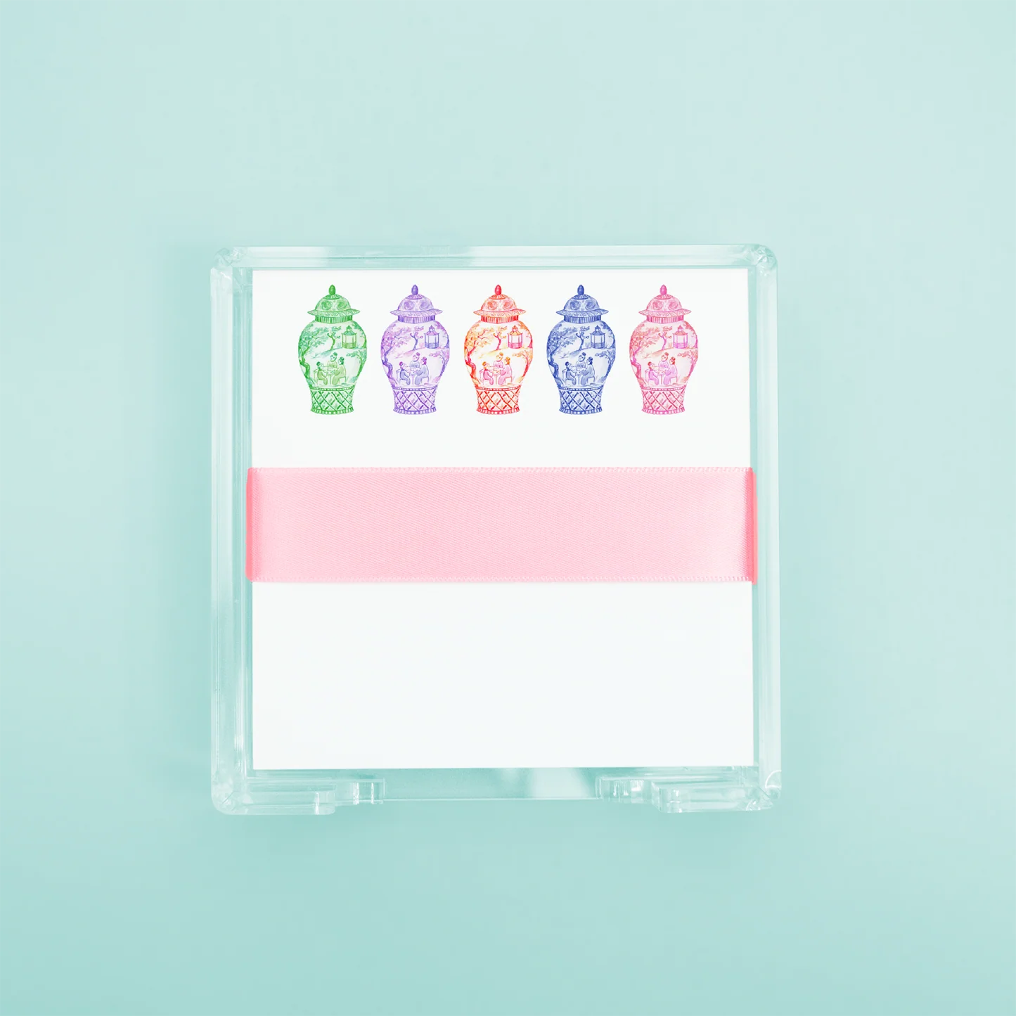 Square Desk Set - Colorful Ginger Jars