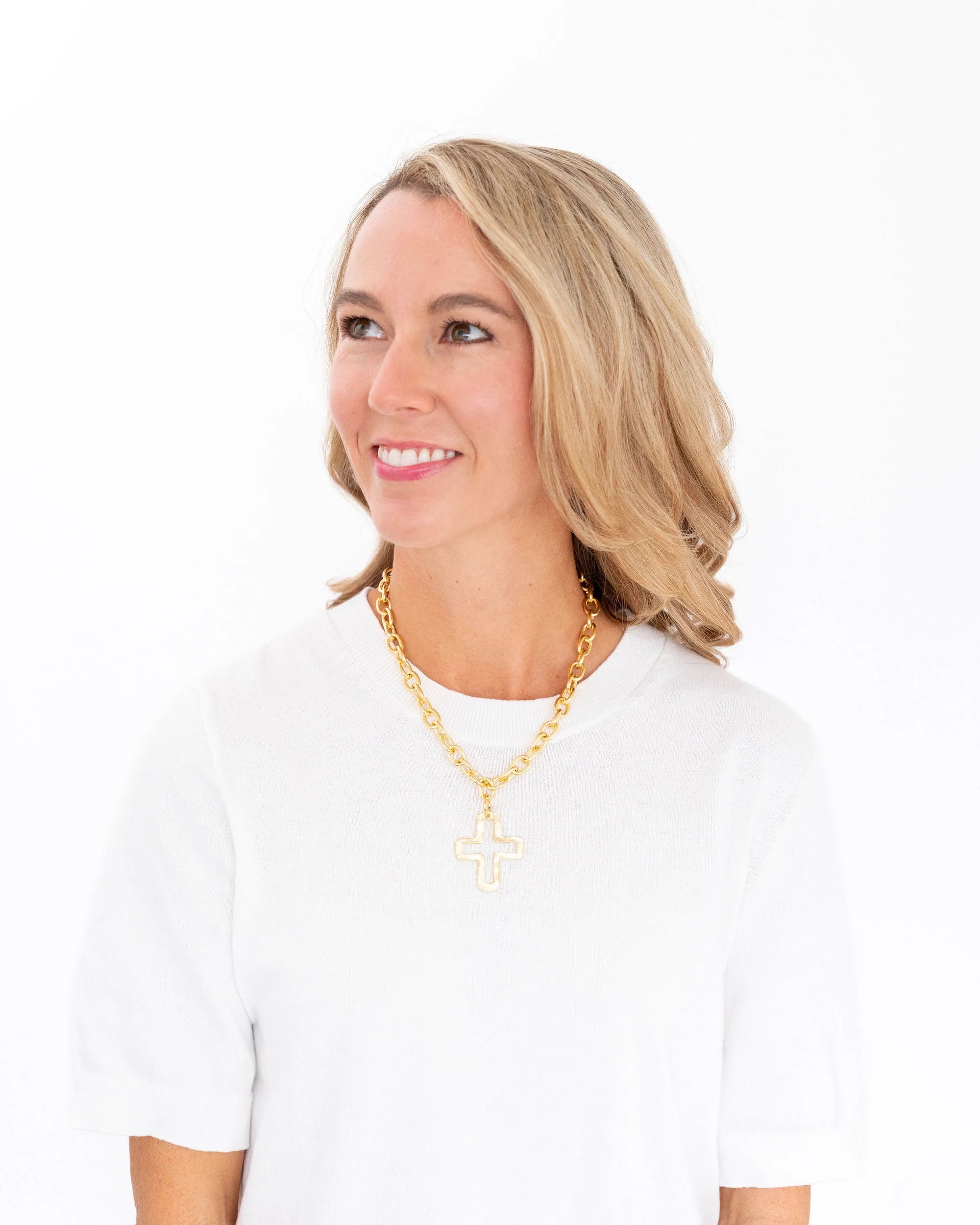 Gold Open Cross Necklace Open Cross Necklace Open Cross Necklace