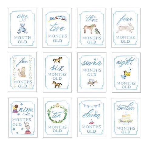 Over The Moon | Monthly Milestone Card Set