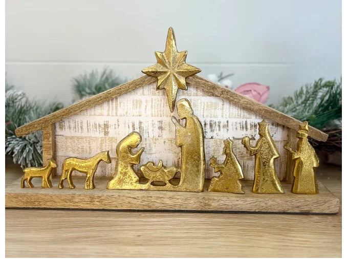 Gold Nativity Scene