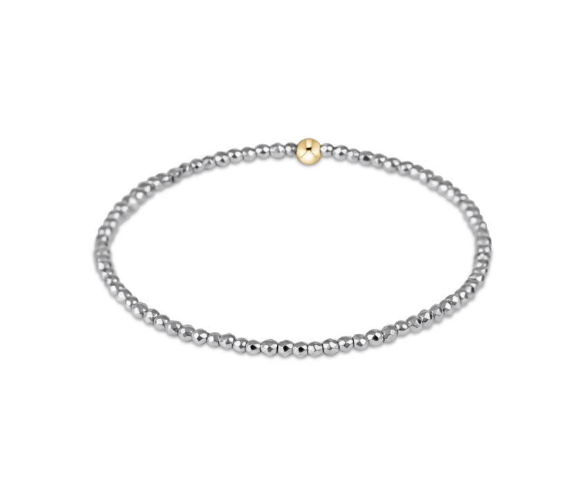 eNewton | Silver Faceted Hematite 2mm Bracelet