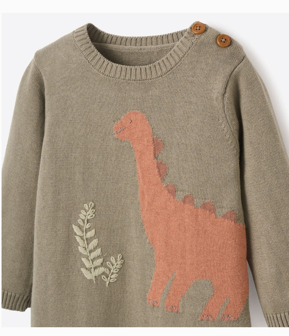 Elegant Baby | Dinosaur Knit Jumpsuit