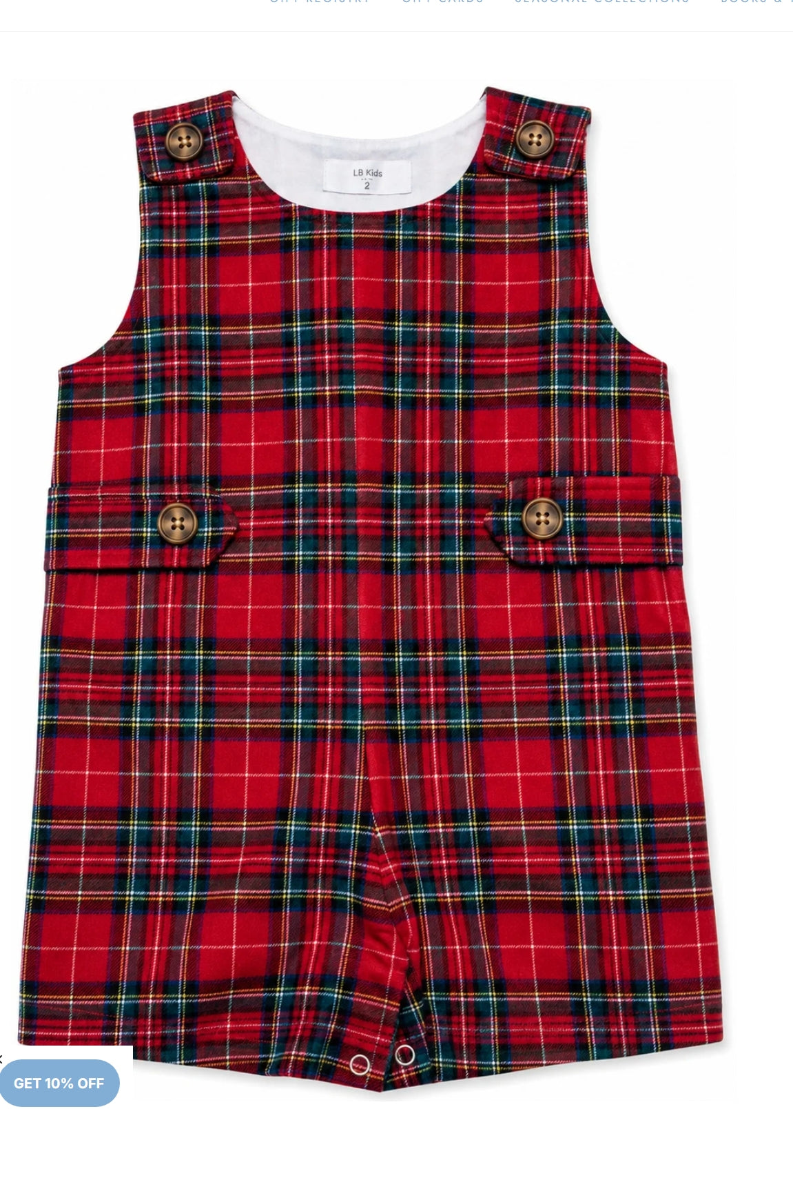Pete Red Plaid Shortall
