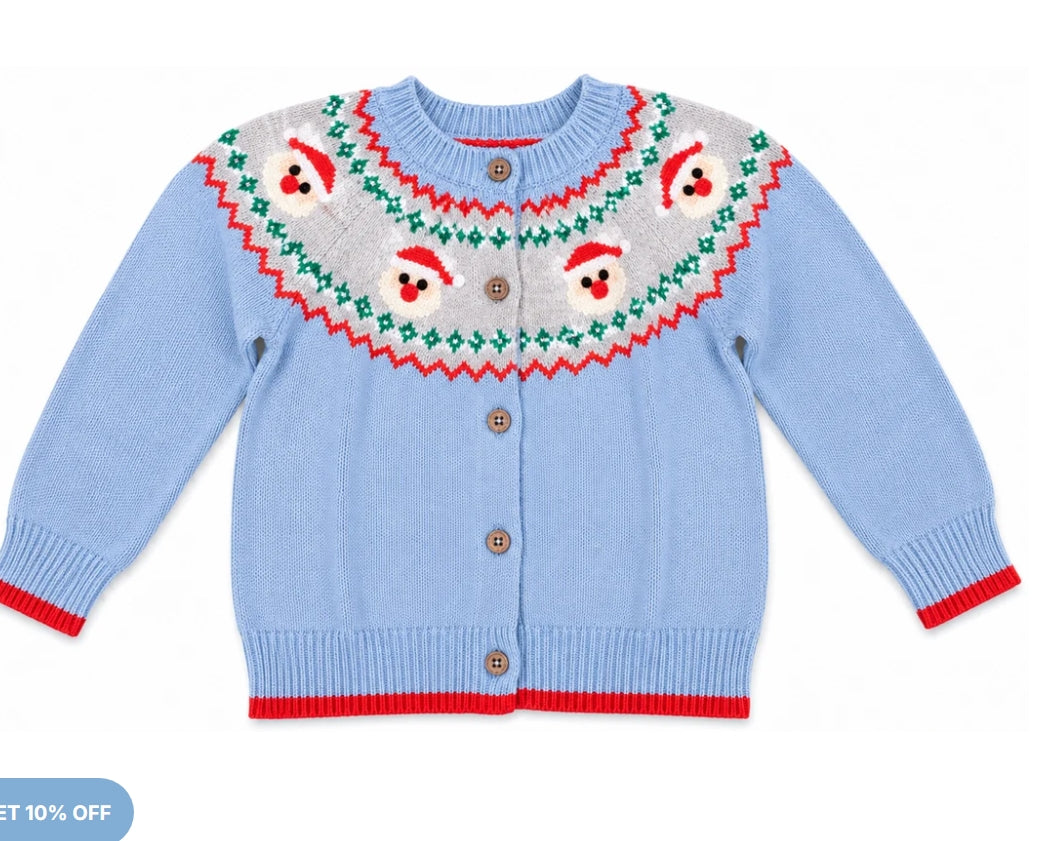 BLUE SANTA CARDIGAN