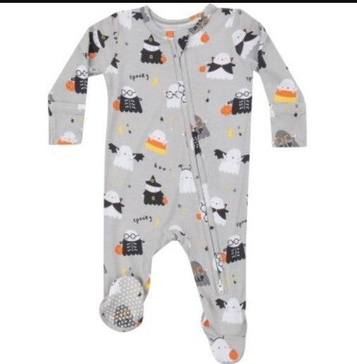 Angel Dear | Grey Ghost 2 way zip Footie