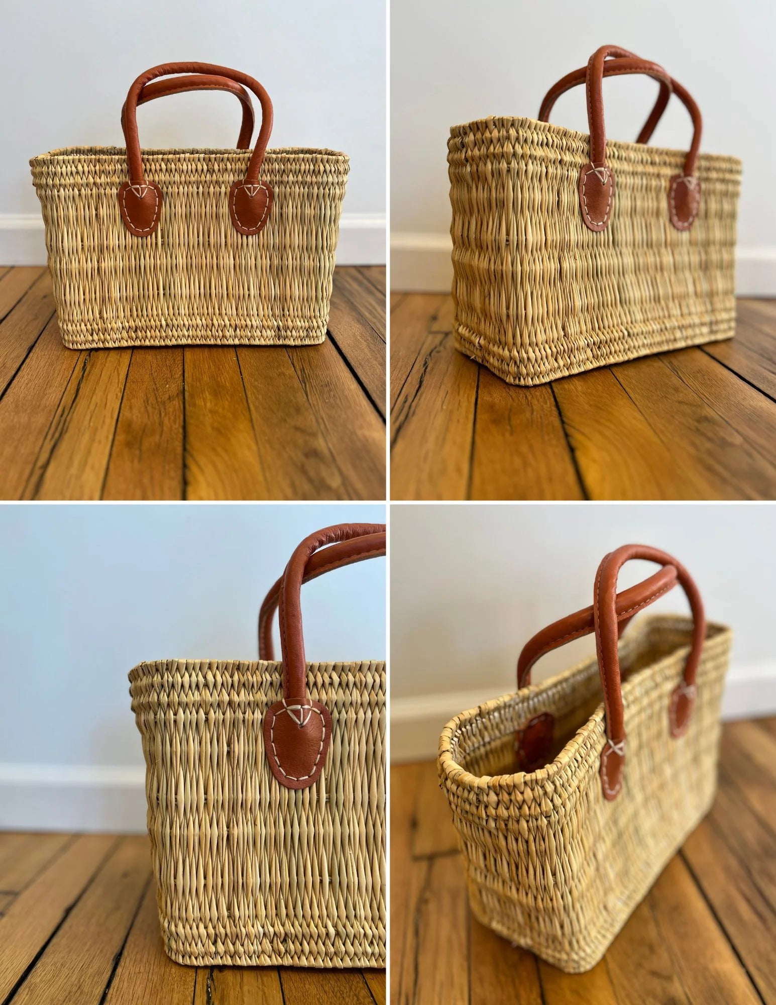 Moroccan Tote with Salmon Leather Handle