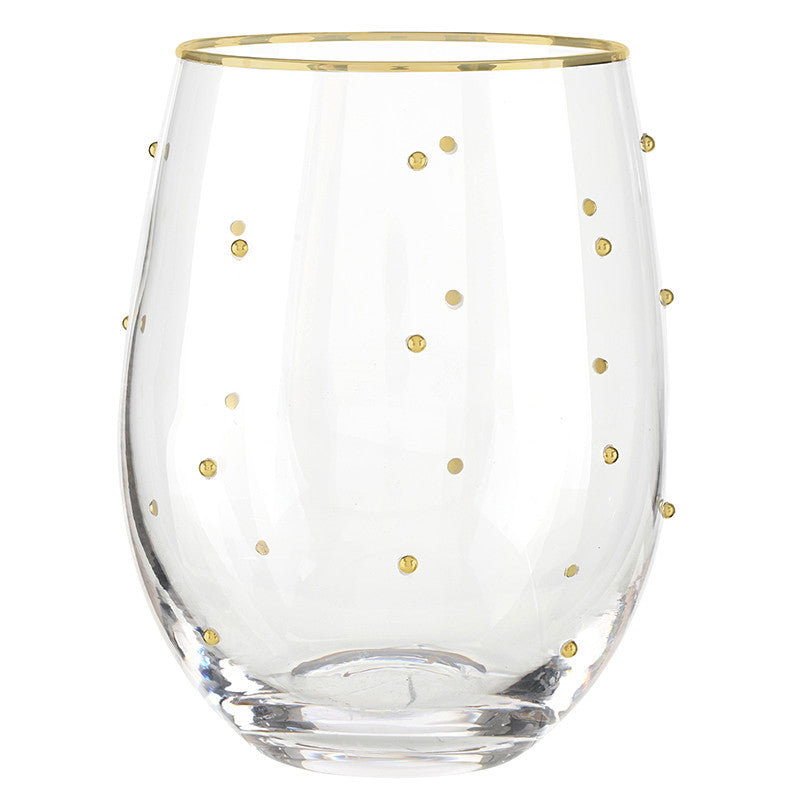 Gold Beaded Glass Drinkware