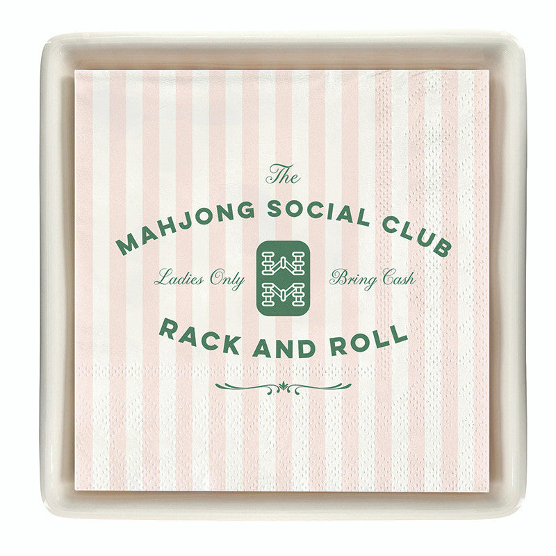 Ceramic Napkin Tray + Paper Napkin - Mahjong Club