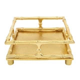 GOLD BAMBOO COCKTAIL NAPKIN TRAY