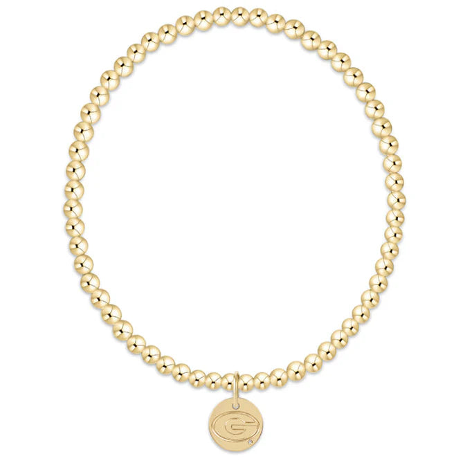 eCollegiate Classic Gold 3mm Georgia UGA Disc Bracelet