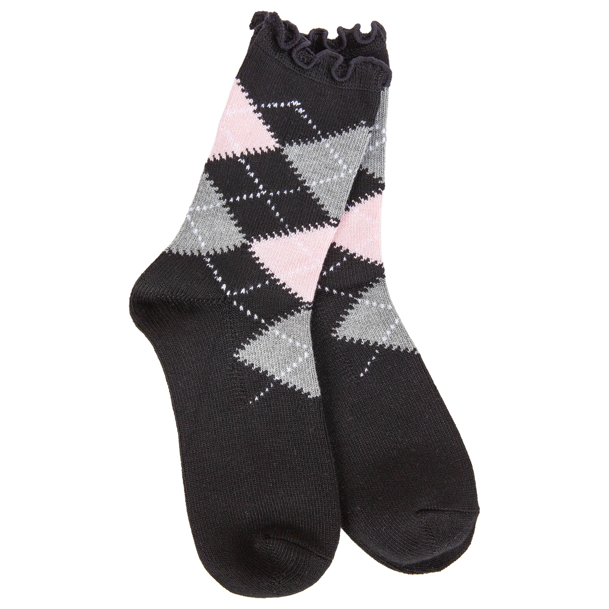 Weekend Argyle Ruffle Mini Crew