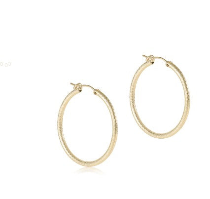 eNewton | 1.25" Round Gold Hoop Earrings - Textured