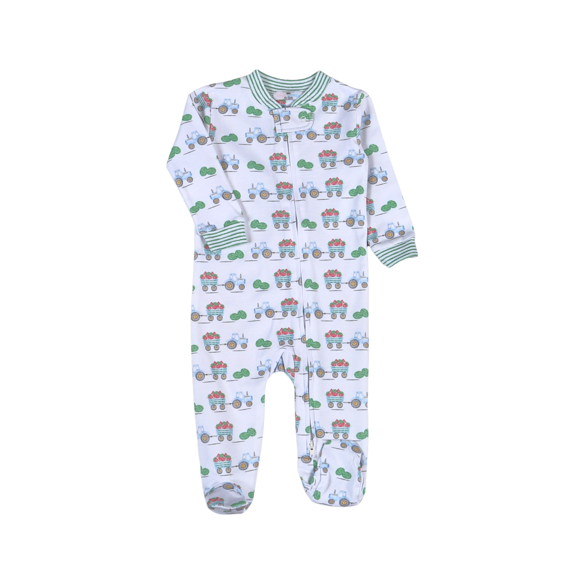 Baby Loren | Tractors and Melons Zipper Footie
