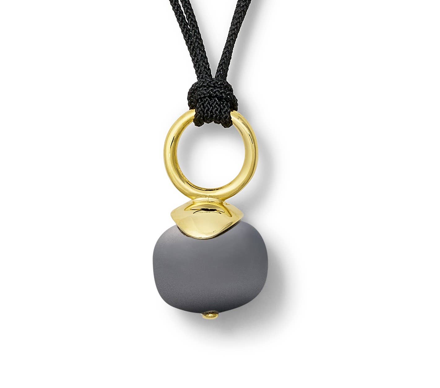 Pebble Pearl Pendant on Black Cord ~ a Palette of Hues