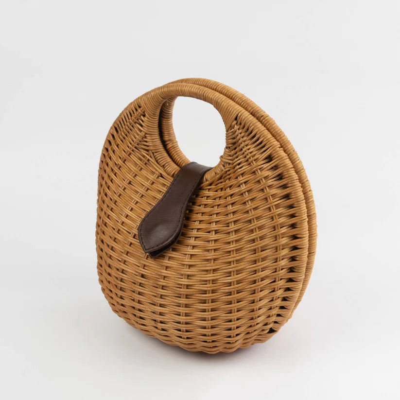 Rattan Round Handbag