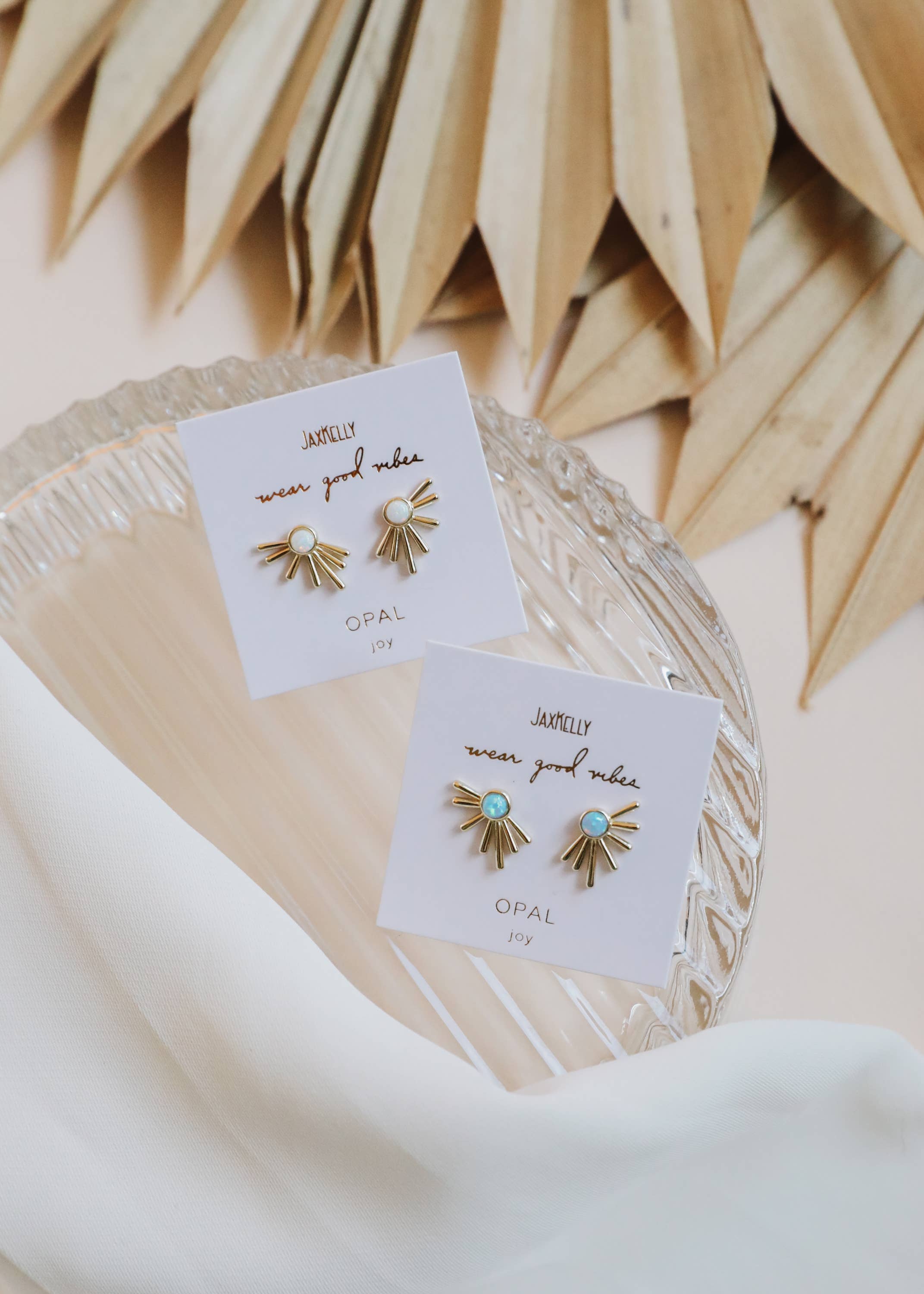 Sun Ray - Fire Opal - Gold Earrings