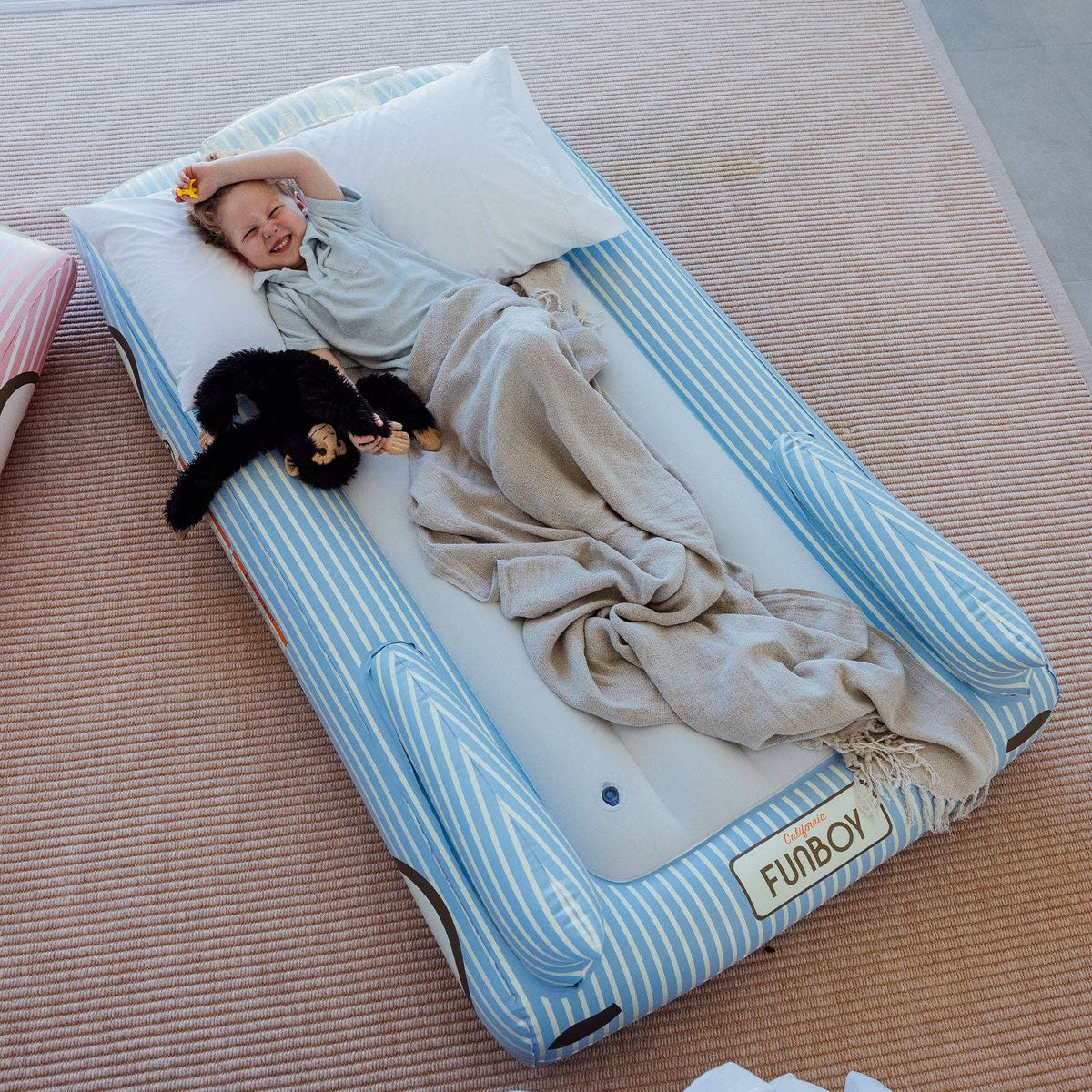 Blue Convertible Kids Sleepover Air Mattress