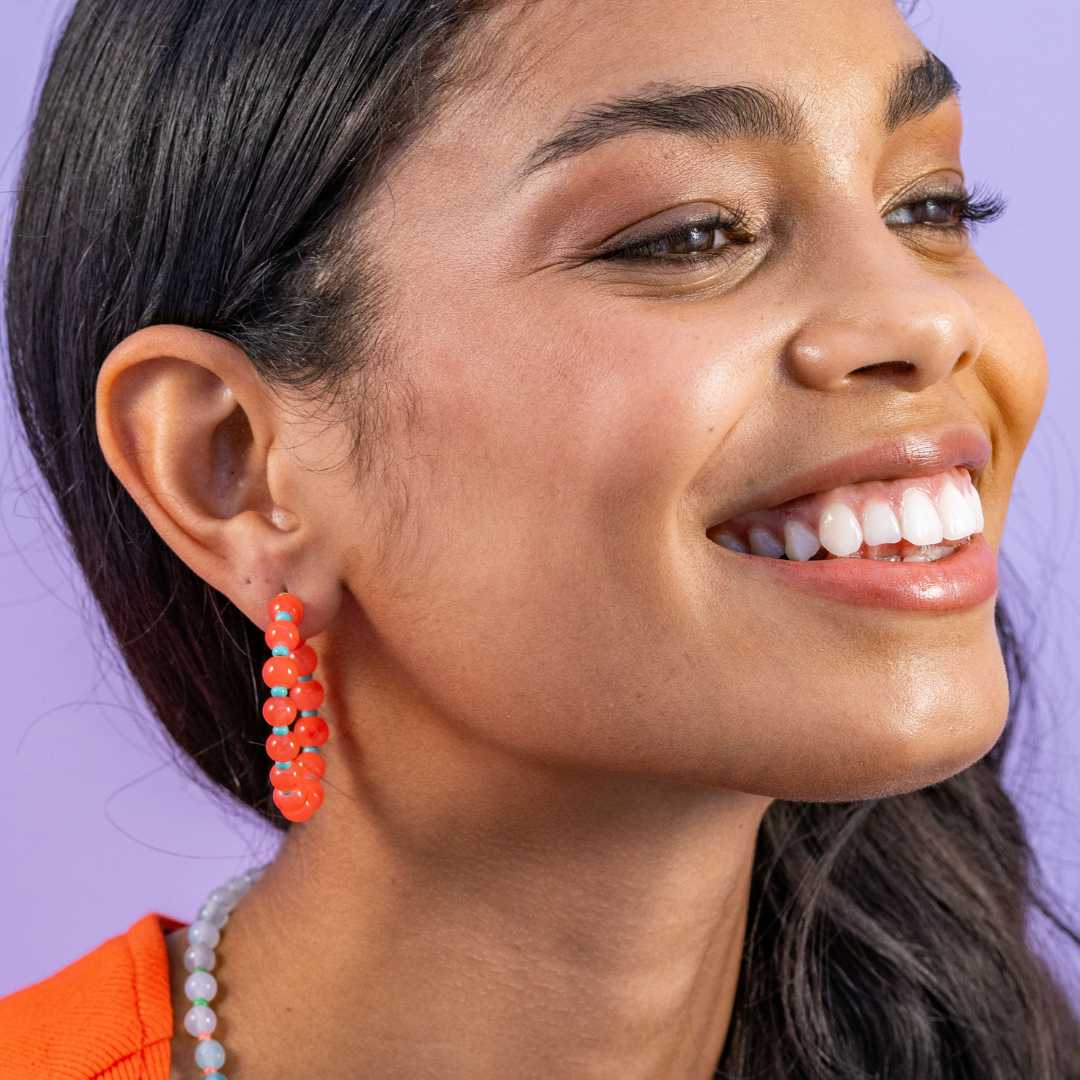 INK + ALLOY | Angela Round Seed and Bead Hoop Earrings