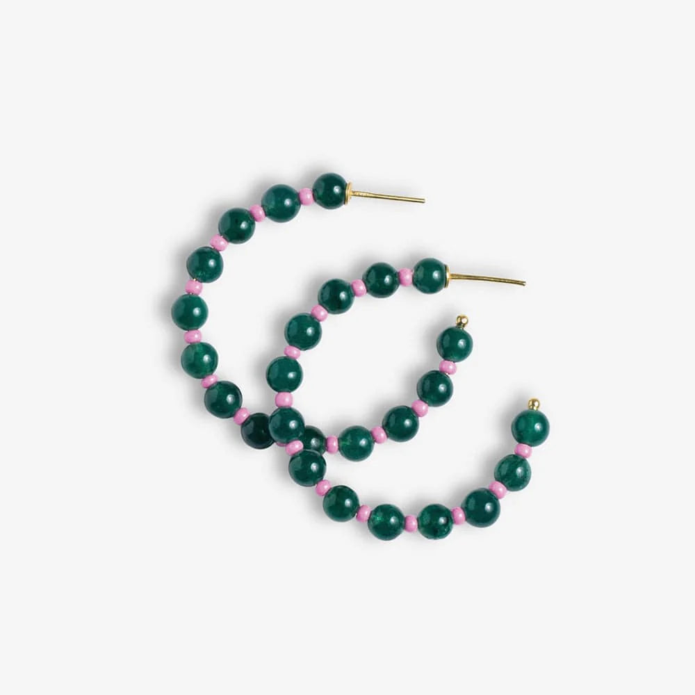 INK + ALLOY | Angela Round Seed and Bead Hoop Earrings