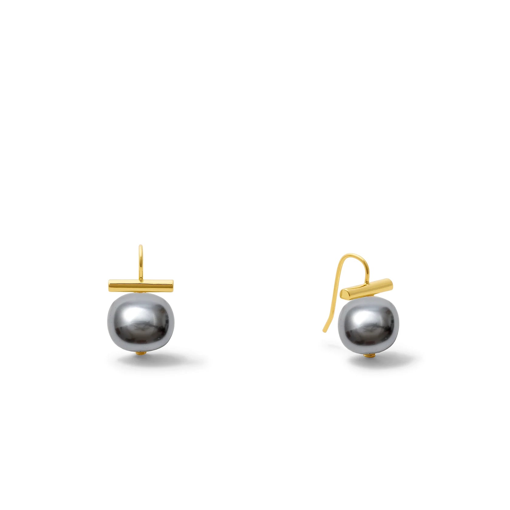 CC & Co. | Gold Pebble Pearl Earrings - Baby