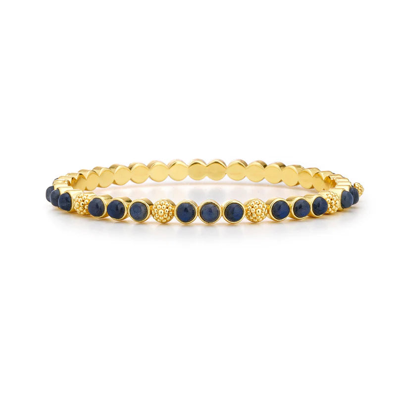 Capucine De Wulf | Berry Gem Petite Hinged Bangle - Blue Labradorite