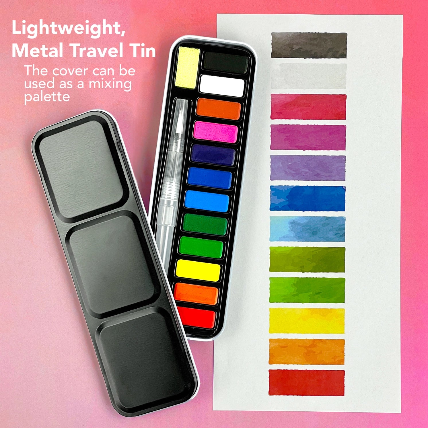 Watercolor Travel Paint Set with Brush