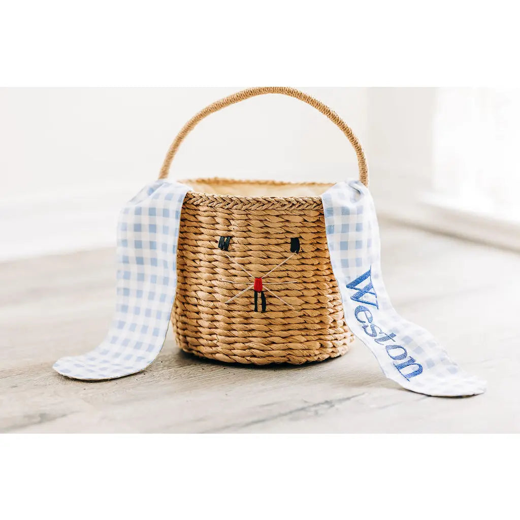 Gingham Bunny Ears Easter Basket