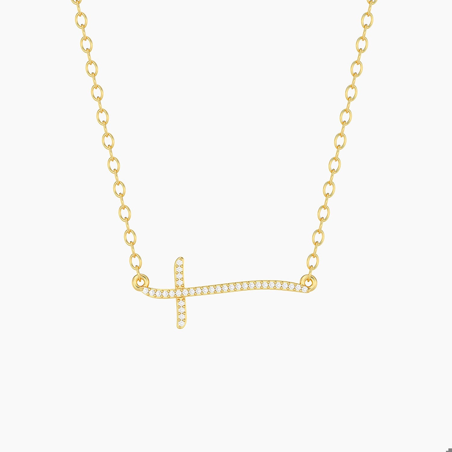 Gold & Diamond Criss Cross Pendant Necklace